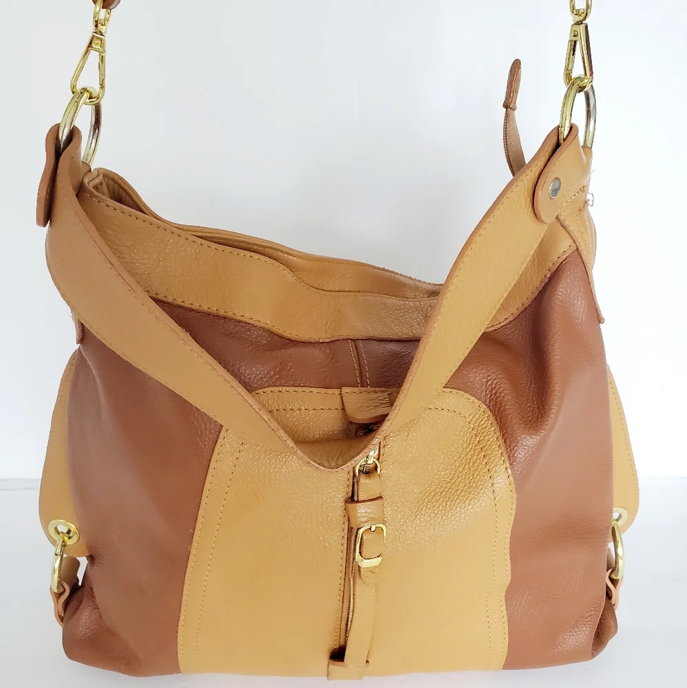 Real Genuine Leather Shoulder Bag Hobo Purse Minimaliat Academia Teacher Modest